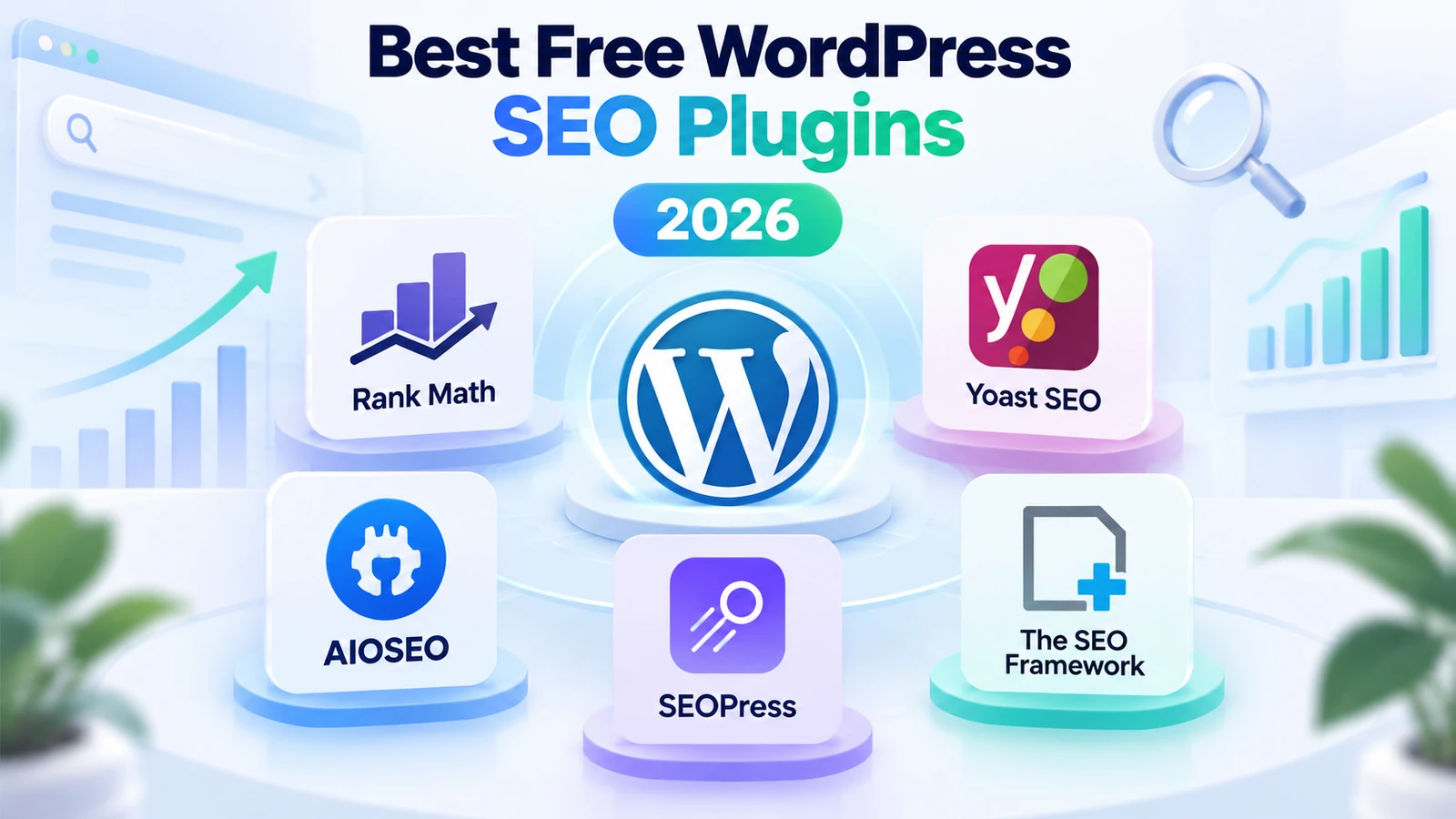 Best free WordPress SEO plugins in 2026 including Rank Math Yoast SEO AIOSEO SEOPress and The SEO Framework
