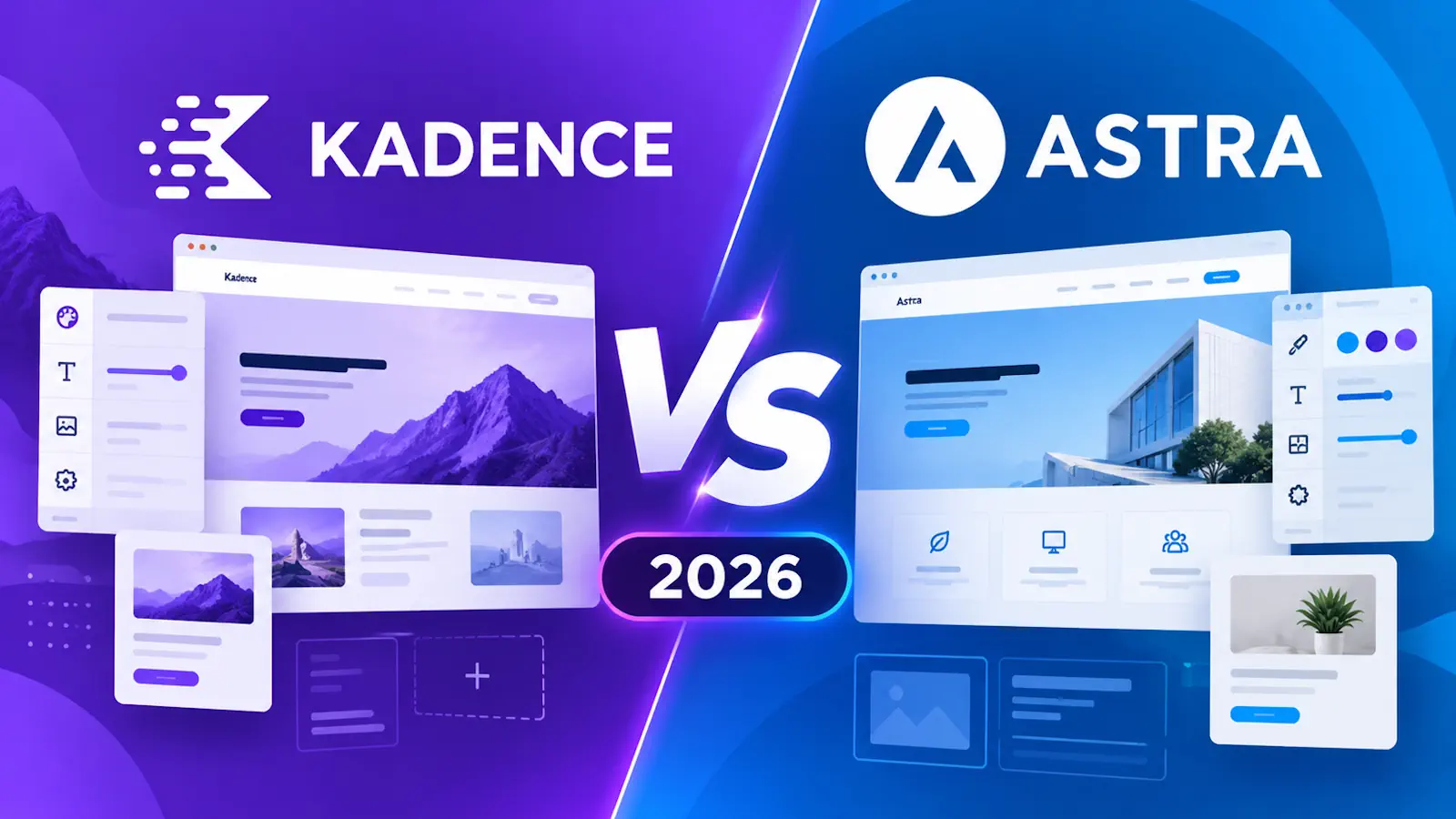 Kadence vs Astra WordPress theme comparison in 2026