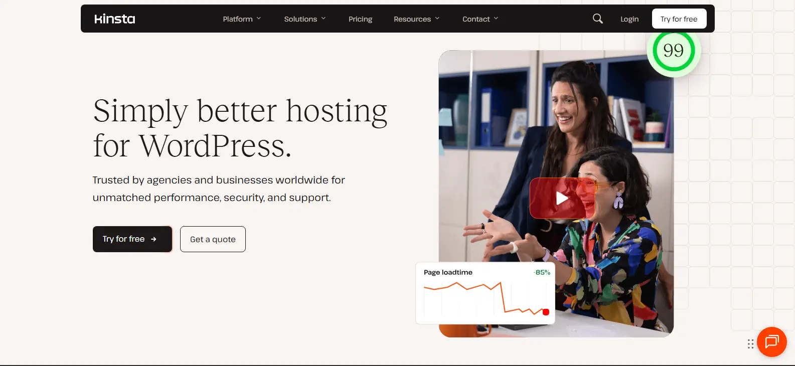 Kinsta managed WordPress hosting official website for the 2026 Kinsta review