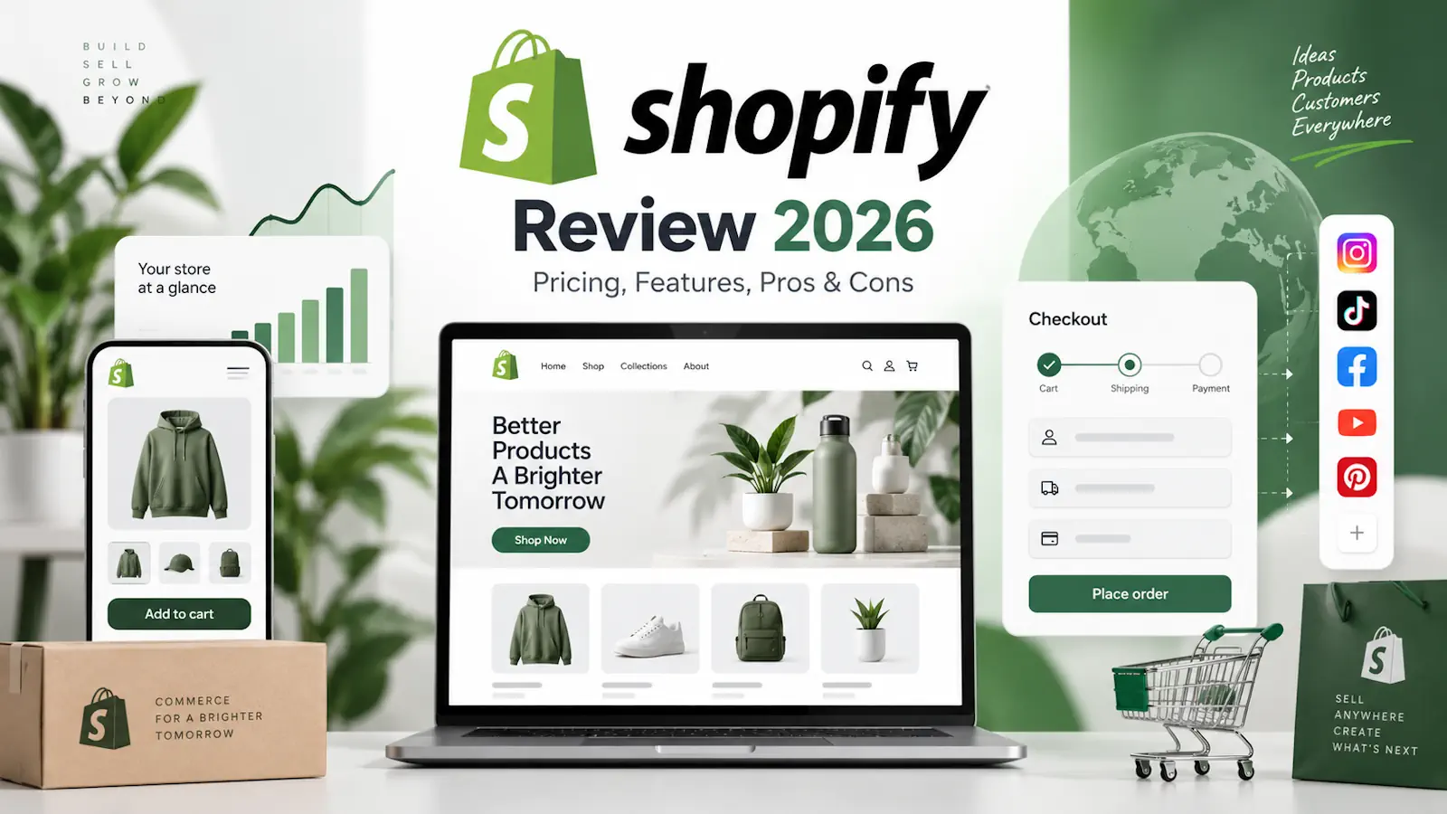 Shopify review 2026 pricing features pros and cons