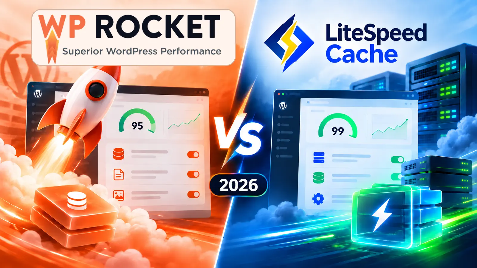 WP Rocket vs LiteSpeed Cache comparison for WordPress in 2026