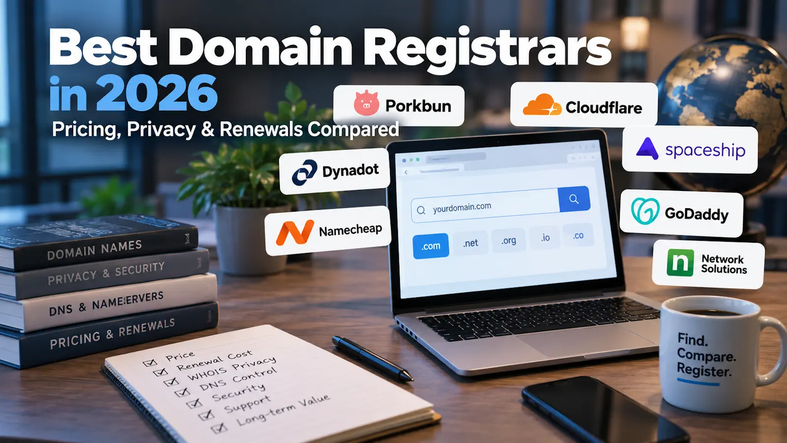 Best domain registrars in 2026 compared by pricing, privacy, renewals, DNS, and support