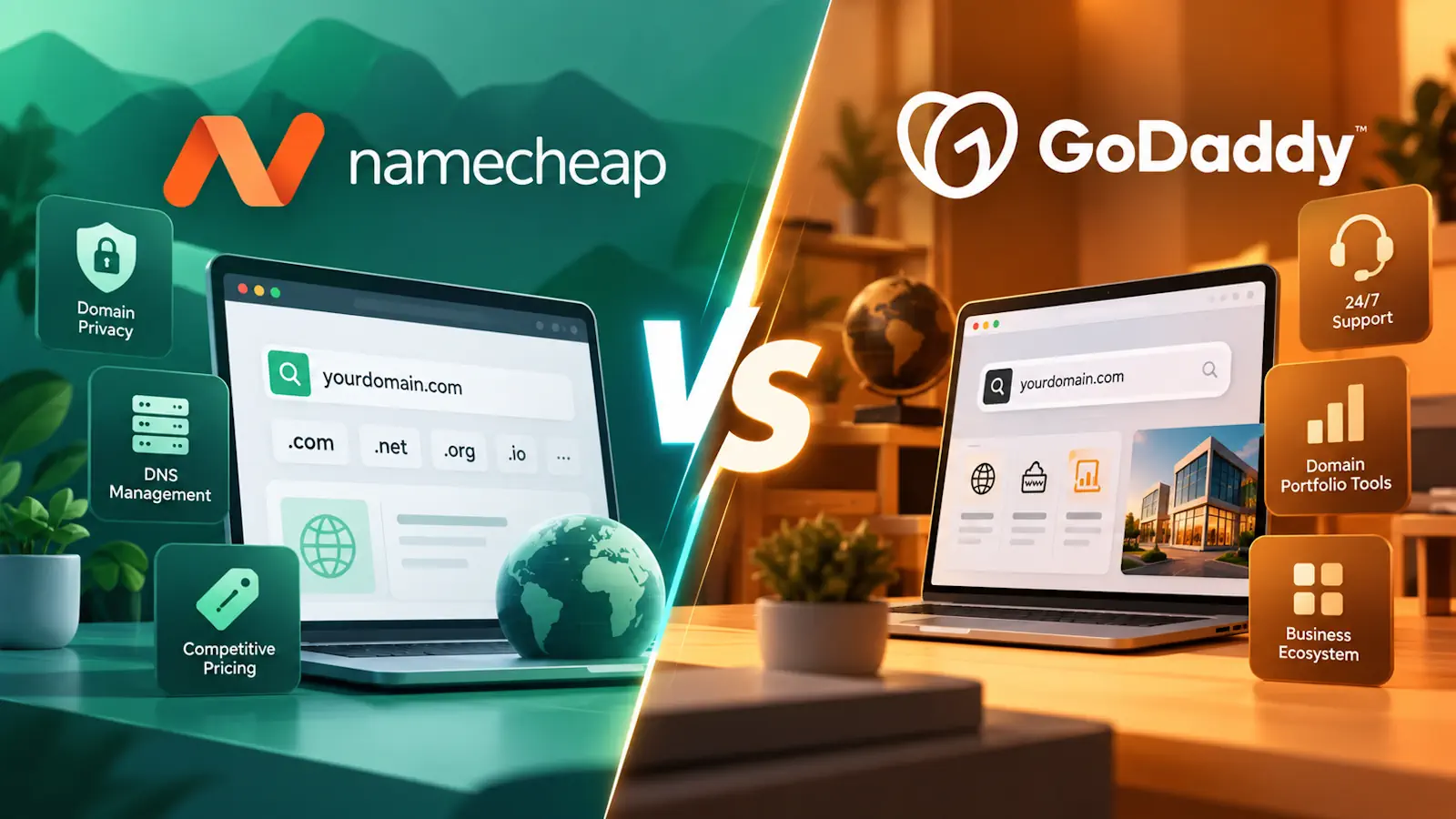 Namecheap vs GoDaddy domain registrar comparison in 2026